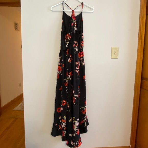 AQUA Black Floral Ruffle Hem Dress - NWOT - Picture 3 of 3